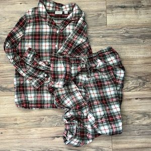 LL bean Scotch Plaid Flannel Pajamas Plaid Women's Petite